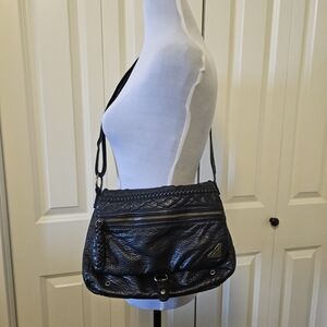 Roxy Crossbody Bag Purse Black Vegan Leather Flap Closure Y2k